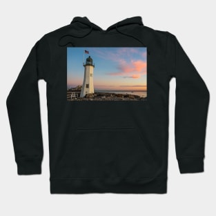 Scituate Lighthouse Scituate Massachusetts South Shore at Sunrise Hoodie